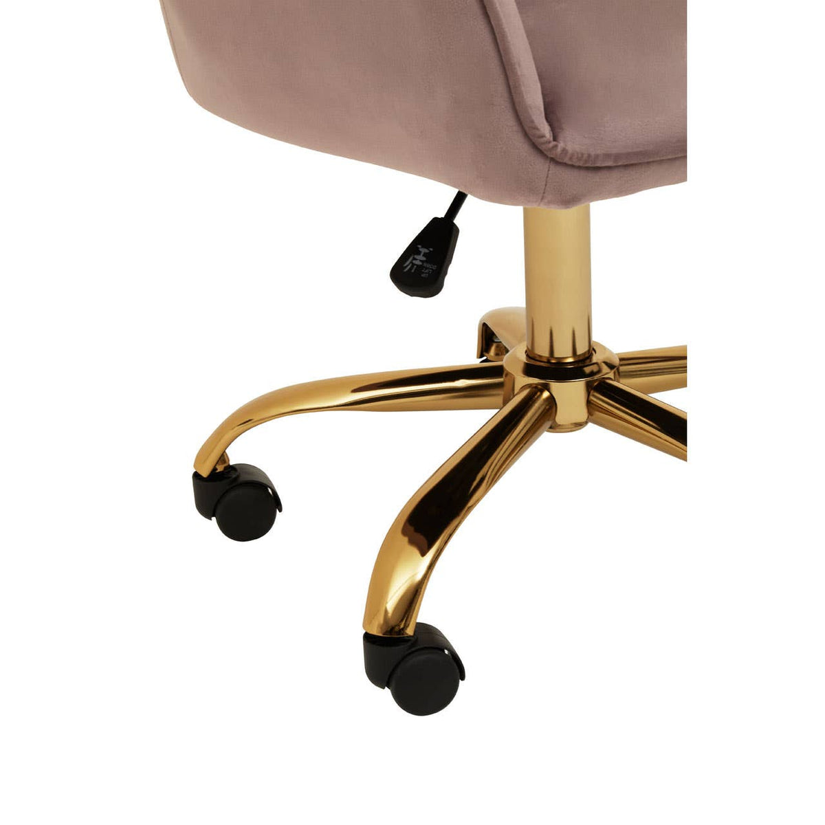 Brent Pink Velvet And Gold Home Office Chair.