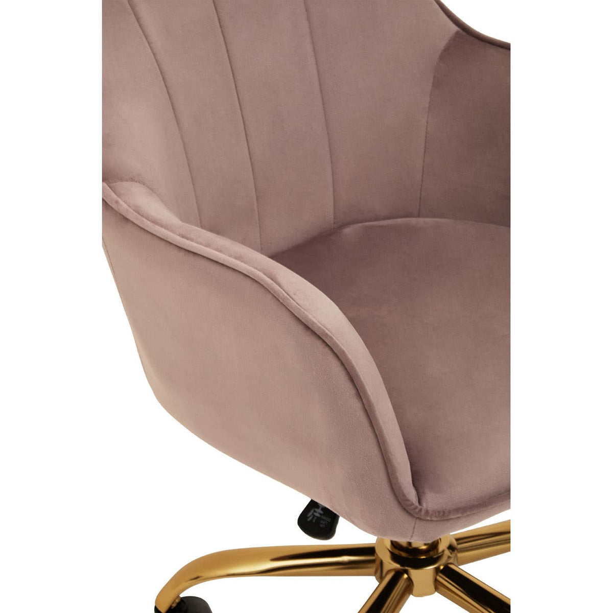 Brent Pink Velvet And Gold Home Office Chair.