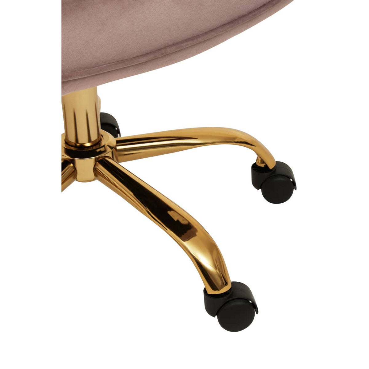 Brent Pink Velvet And Gold Home Office Chair.