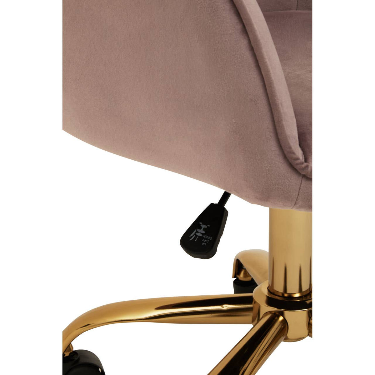 Brent Pink Velvet And Gold Home Office Chair.