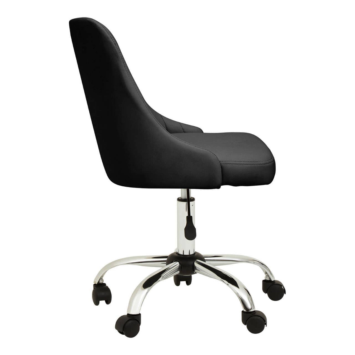 Brent Ribbed Black And Chrome Home Office Chair.
