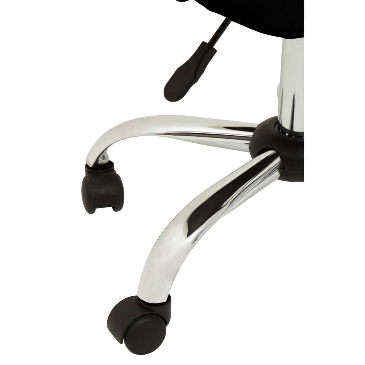 Brent Ribbed Black And Chrome Home Office Chair.