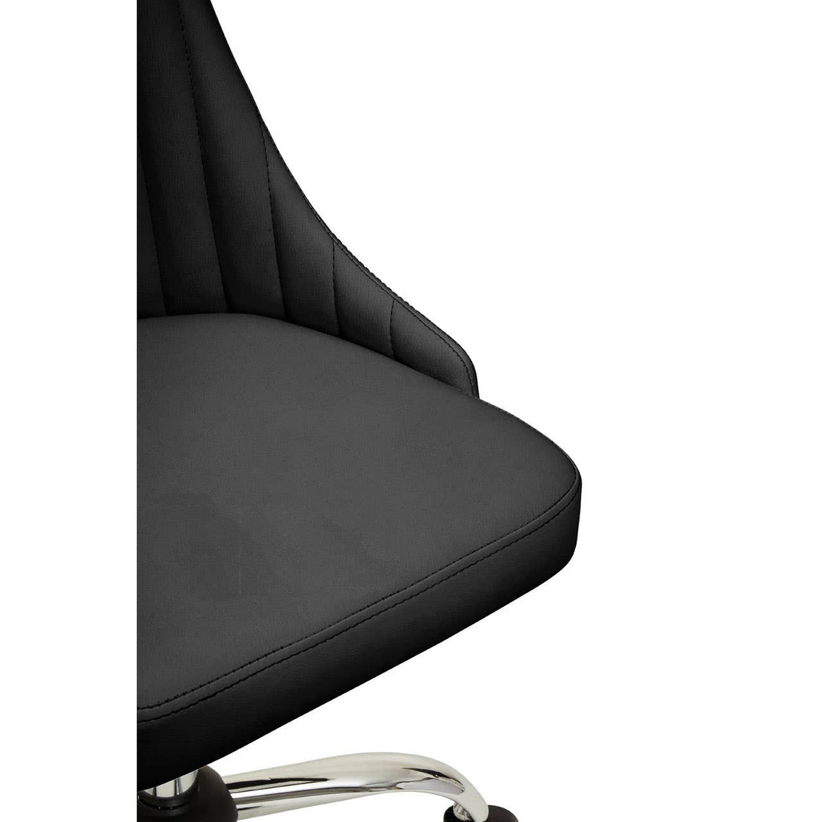 Brent Ribbed Black And Chrome Home Office Chair.
