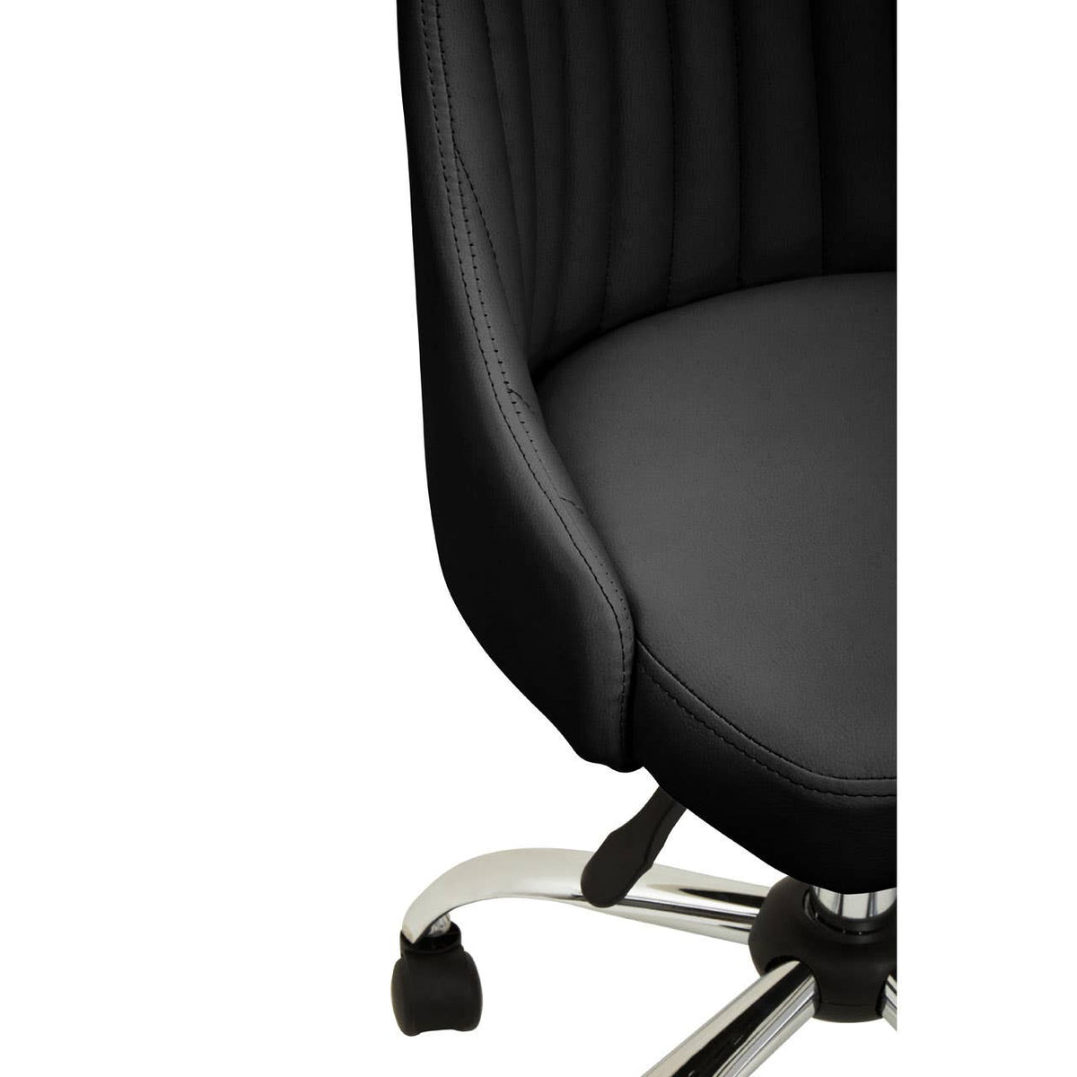 Brent Ribbed Black And Chrome Home Office Chair.