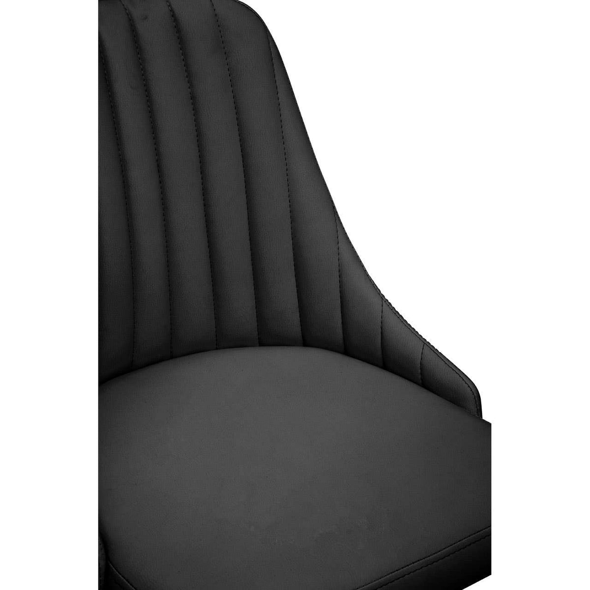 Brent Ribbed Black And Chrome Home Office Chair.