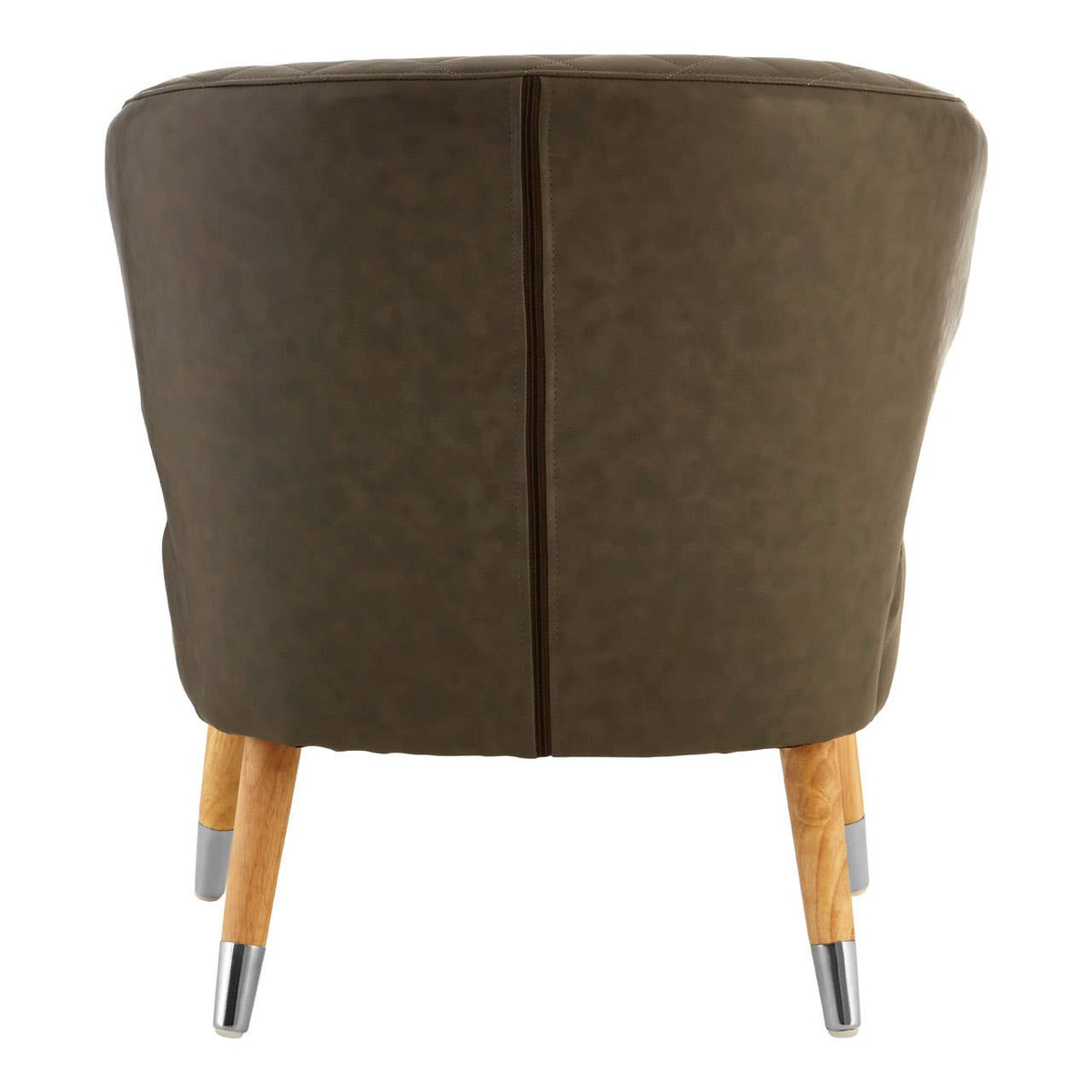 Brown Faux Leather Wingback Armchair.