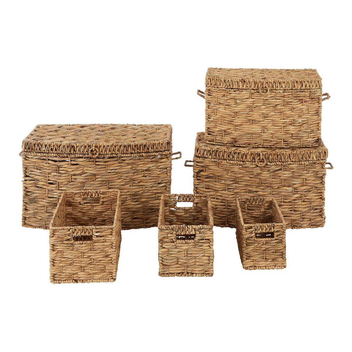Brown Washed Storage Baskets – Set Of 6.