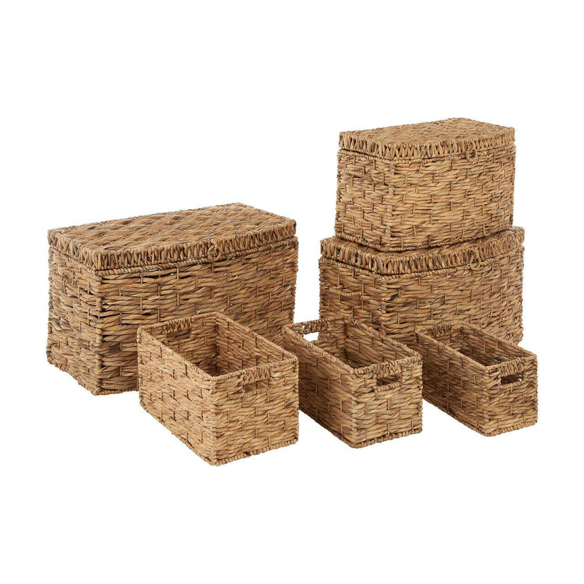 Brown Washed Storage Baskets – Set Of 6.