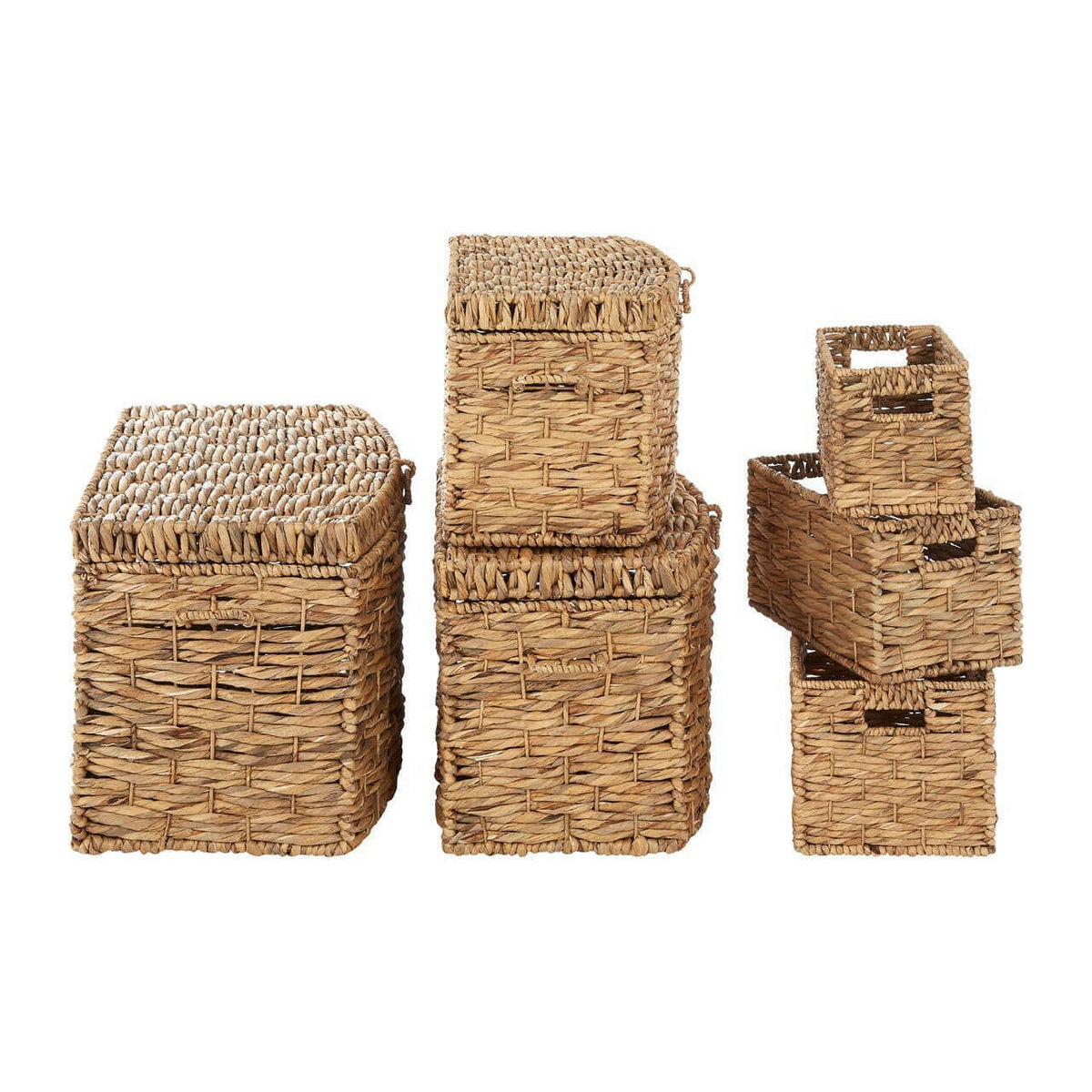 Brown Washed Storage Baskets – Set Of 6.