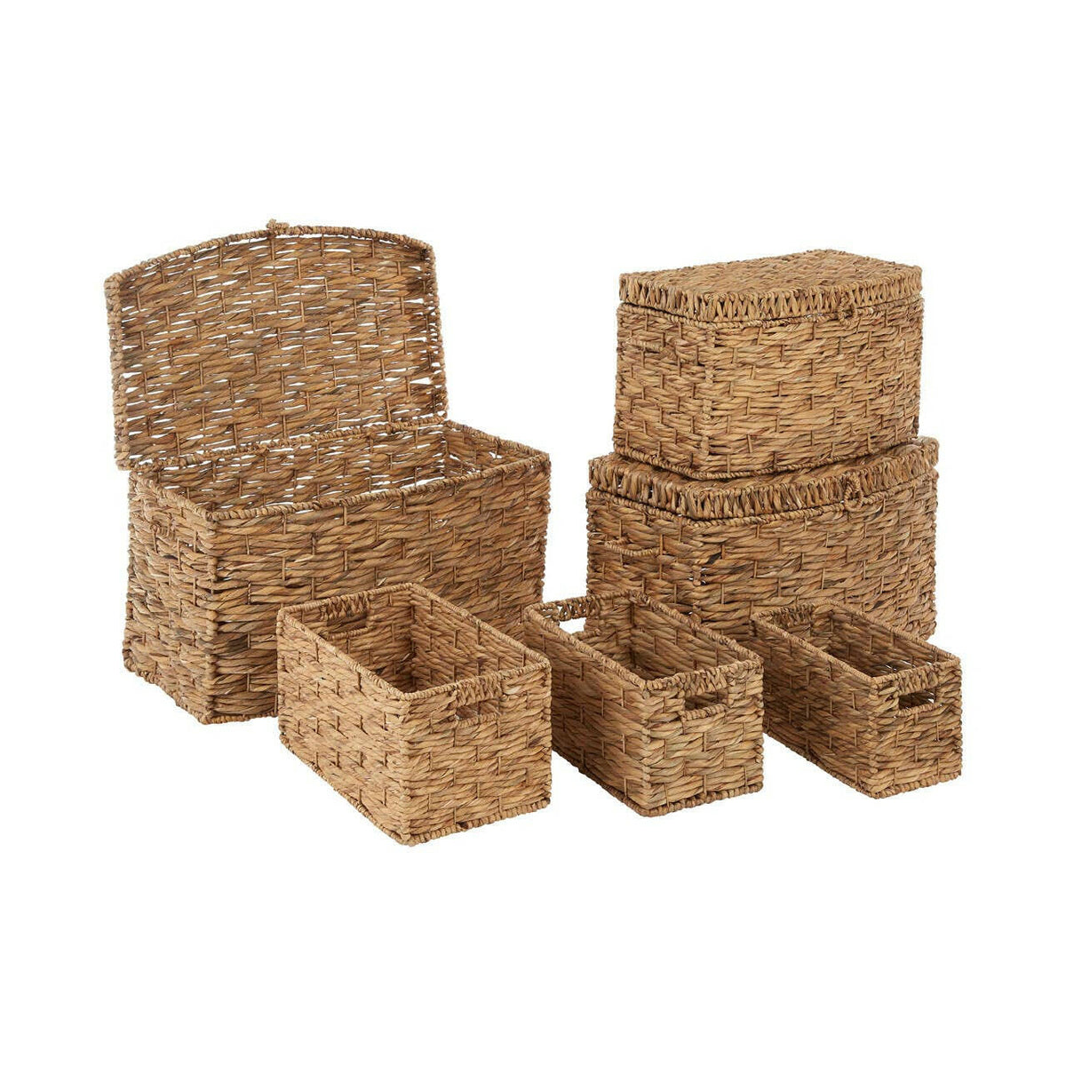 Brown Washed Storage Baskets – Set Of 6.