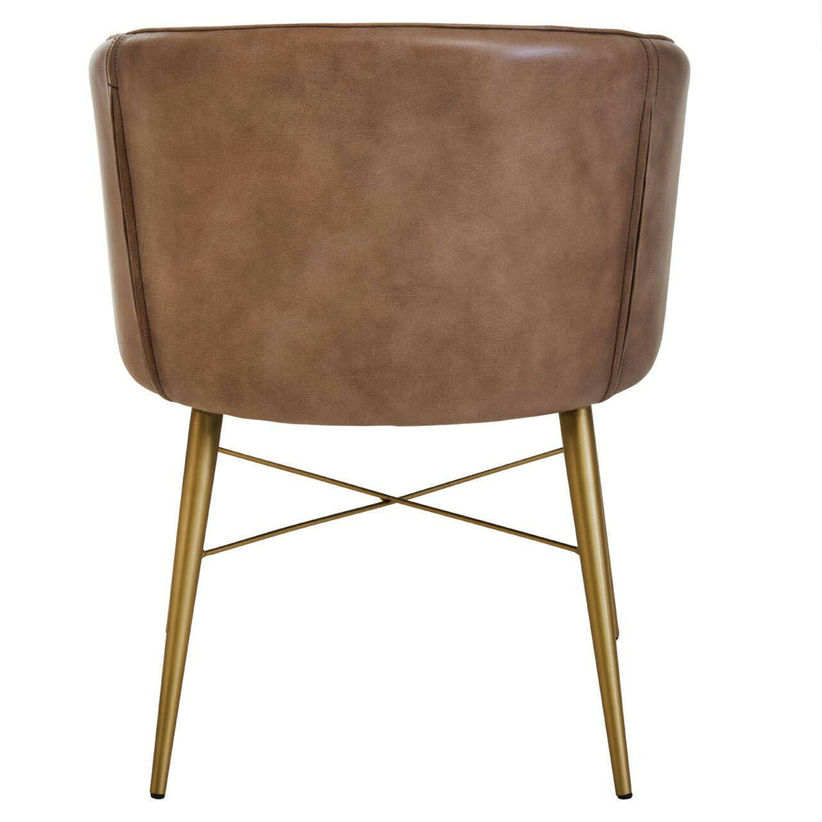 Buffalo Brown Leather Diamond Tufted Chair.