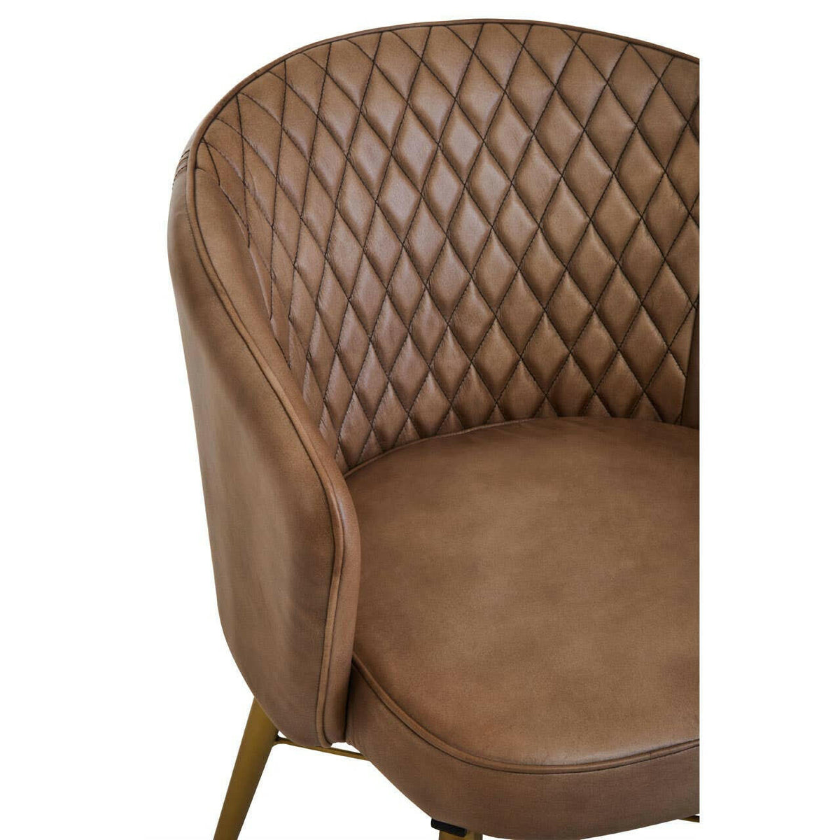 Buffalo Brown Leather Diamond Tufted Chair.