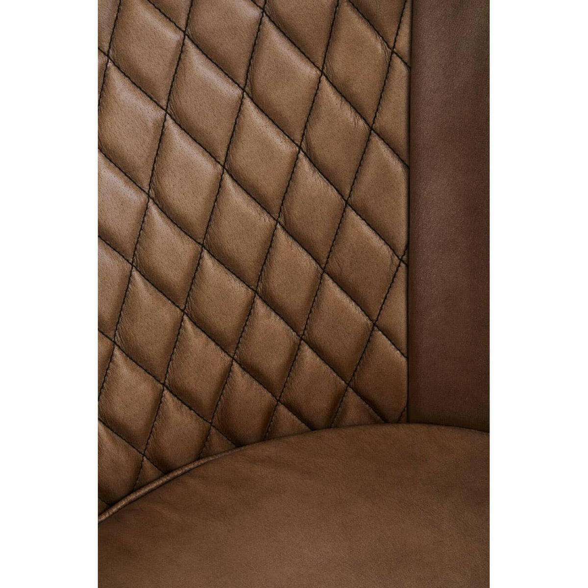 Buffalo Brown Leather Diamond Tufted Chair.