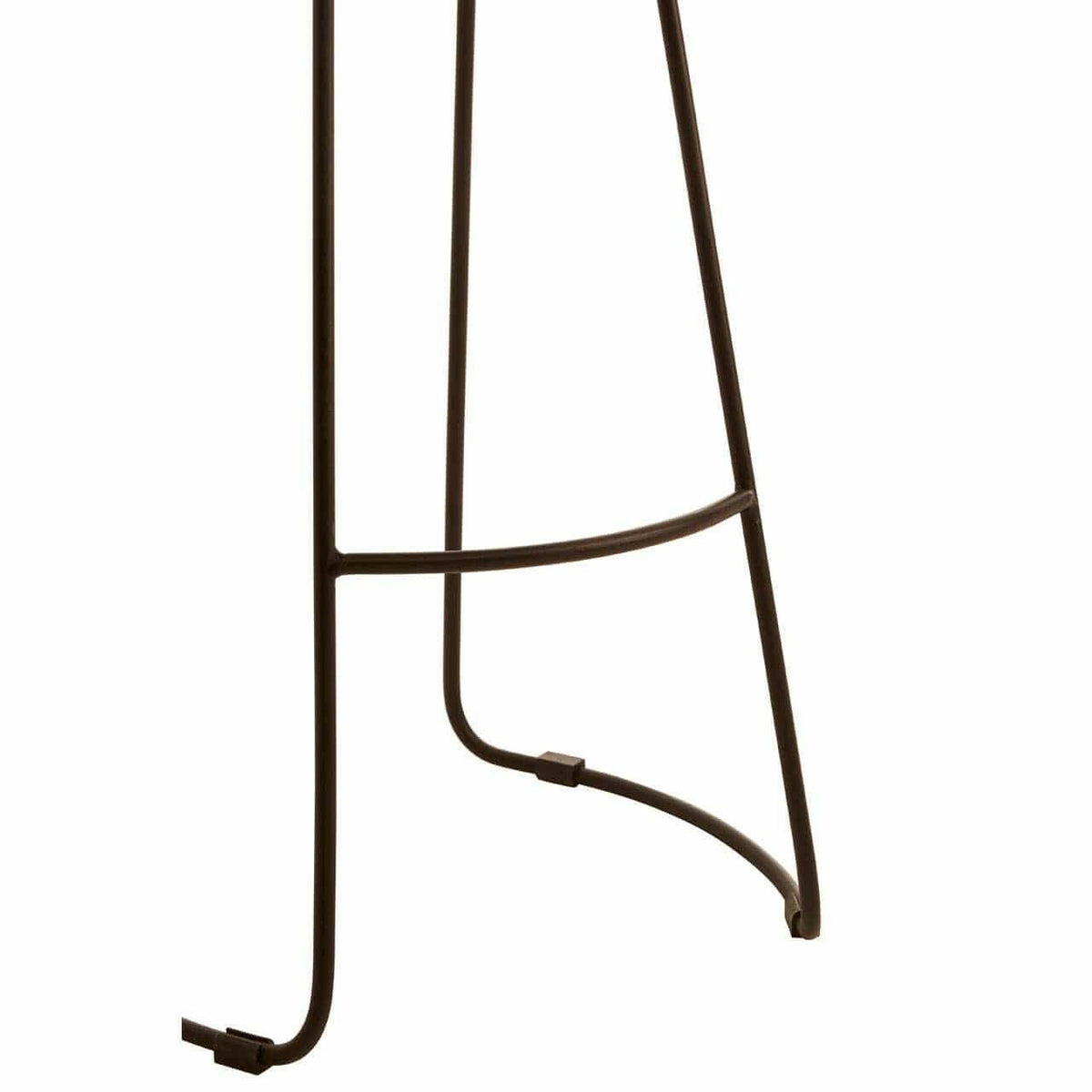 Buffalo Brown Leather / Iron Sled Base Stool.