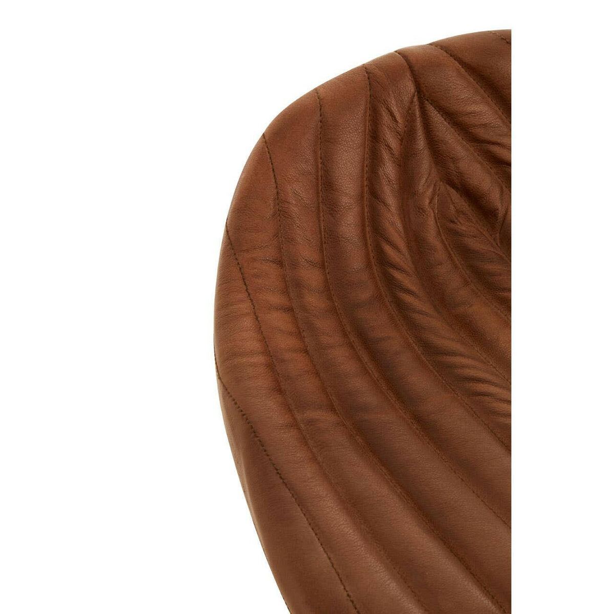 Buffalo Brown Leather / Iron Sled Base Stool.