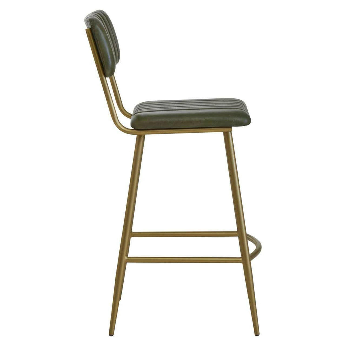 Buffalo Green Leather Angular Bar Chair.