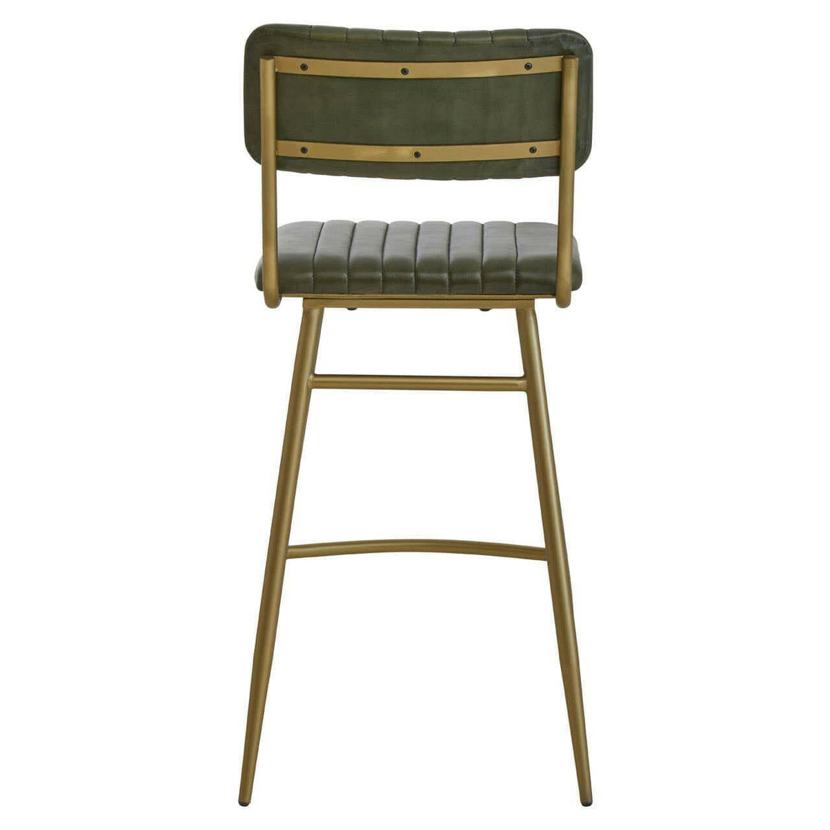 Buffalo Green Leather Angular Bar Chair.