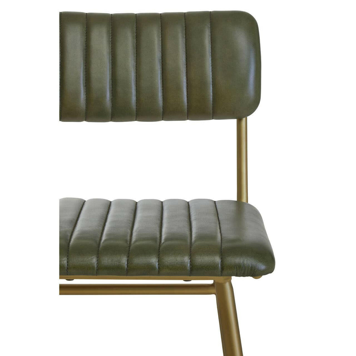 Buffalo Green Leather Angular Bar Chair.