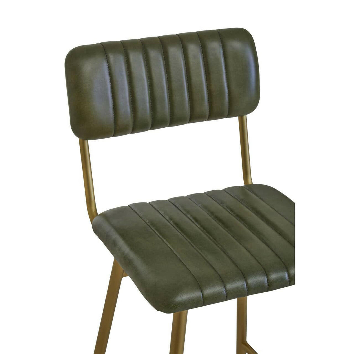 Buffalo Green Leather Angular Bar Chair.