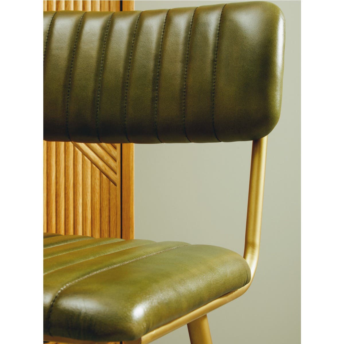 Noosa & Co. Living Buffalo Green Leather Angular Bar Chair House of Isabella UK