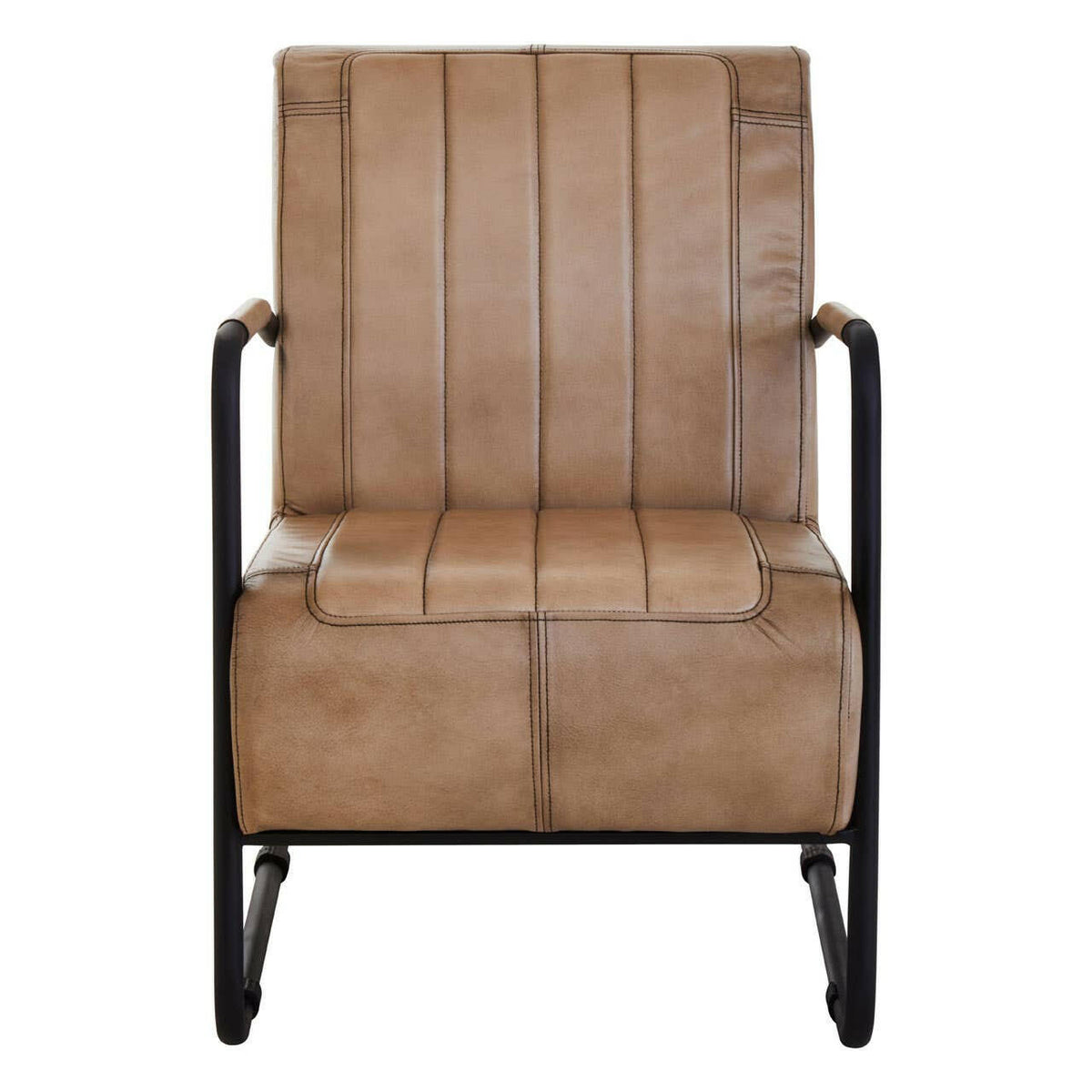 Buffalo Grey Leather Armchair.