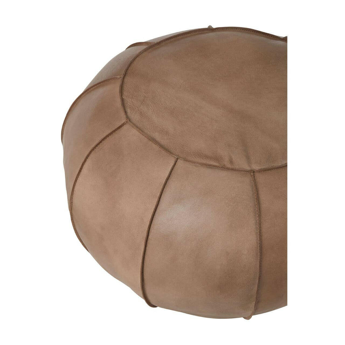 Buffalo Grey Leather Pouffe.