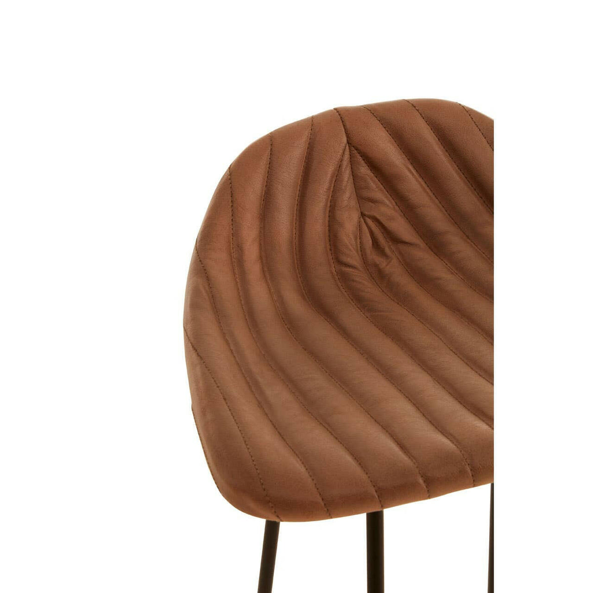Buffalo Light Brown Leather / Iron Stool.