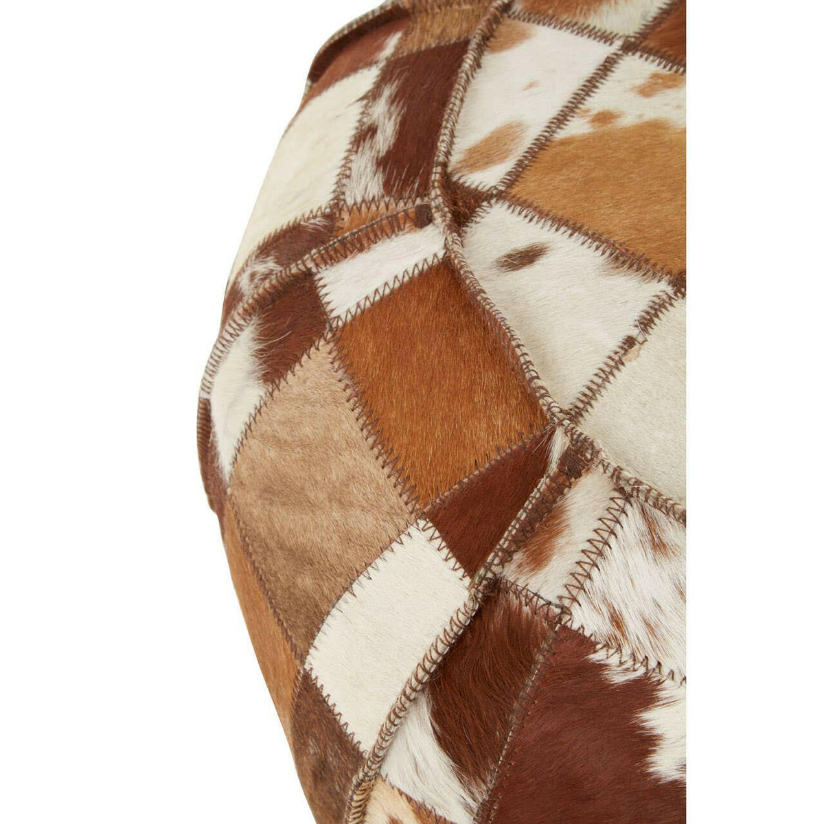 Buffalo Multicolour Leather Pouffe.
