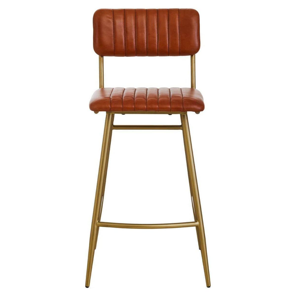 Buffalo Tan Leather Angular Bar Chair.