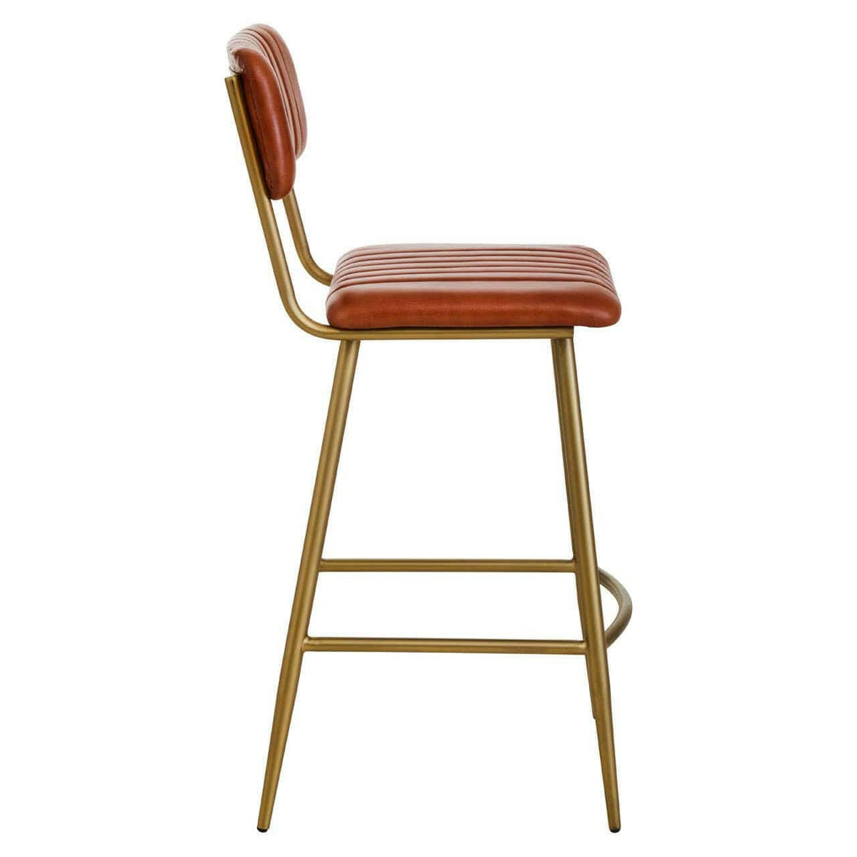 Buffalo Tan Leather Angular Bar Chair.