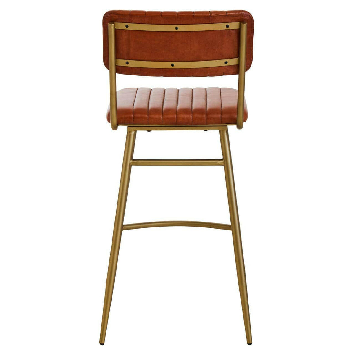 Buffalo Tan Leather Angular Bar Chair.