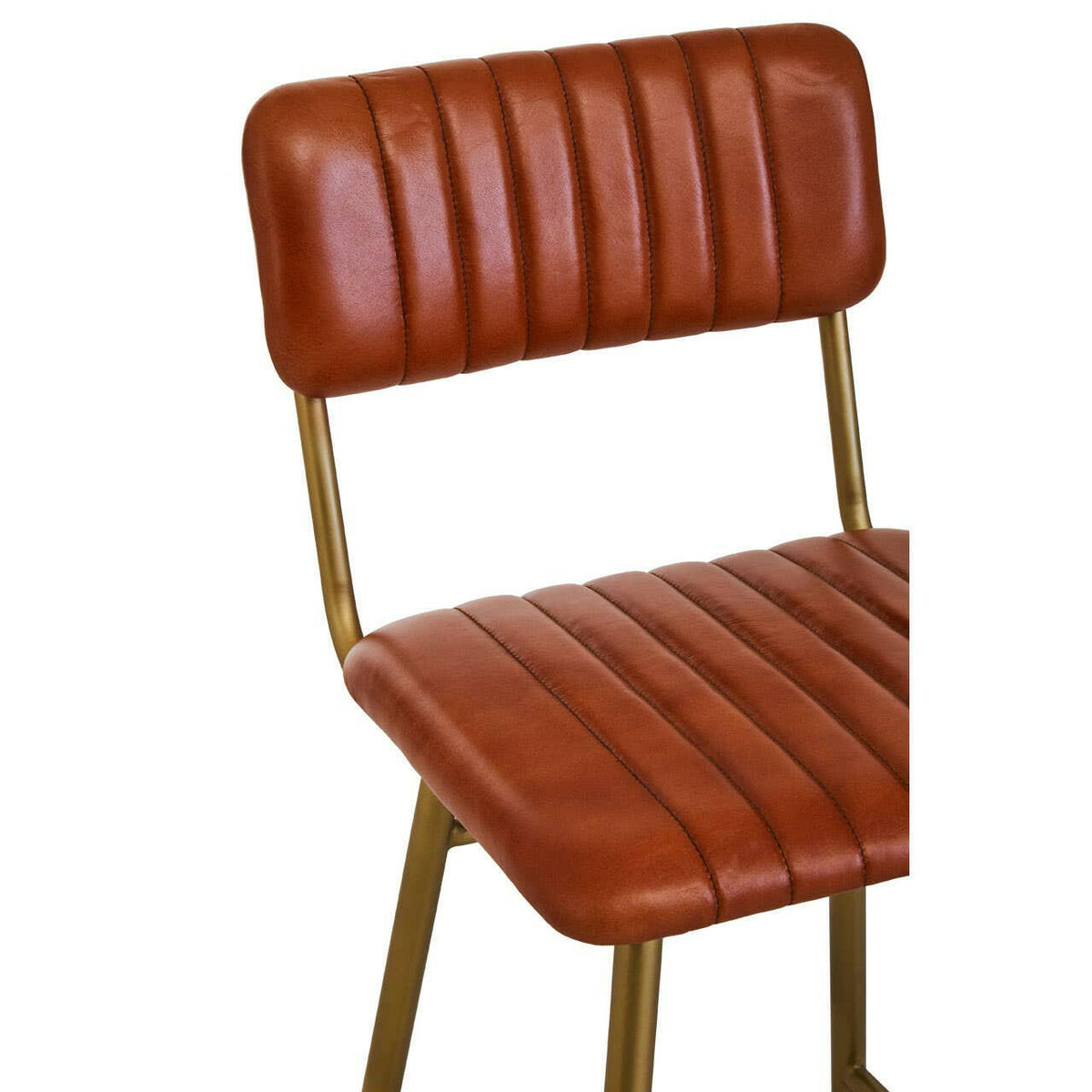 Buffalo Tan Leather Angular Bar Chair.