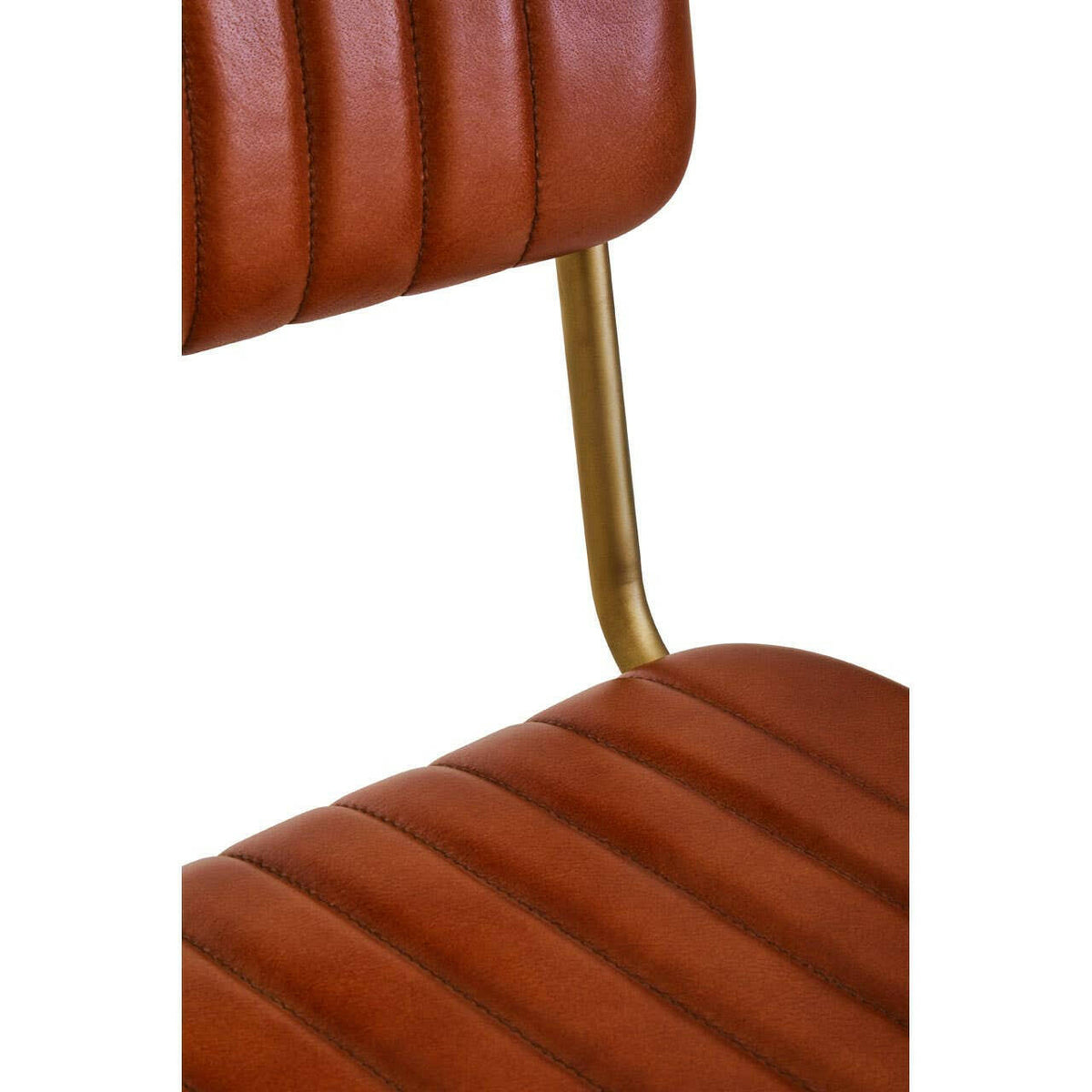 Buffalo Tan Leather Angular Bar Chair.