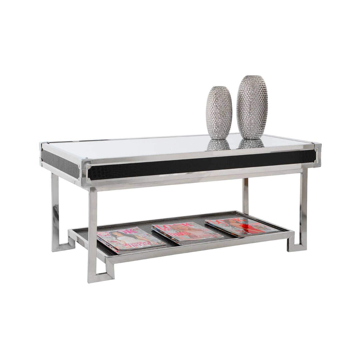 Carla Crocodile Leather Effect Coffee Table.