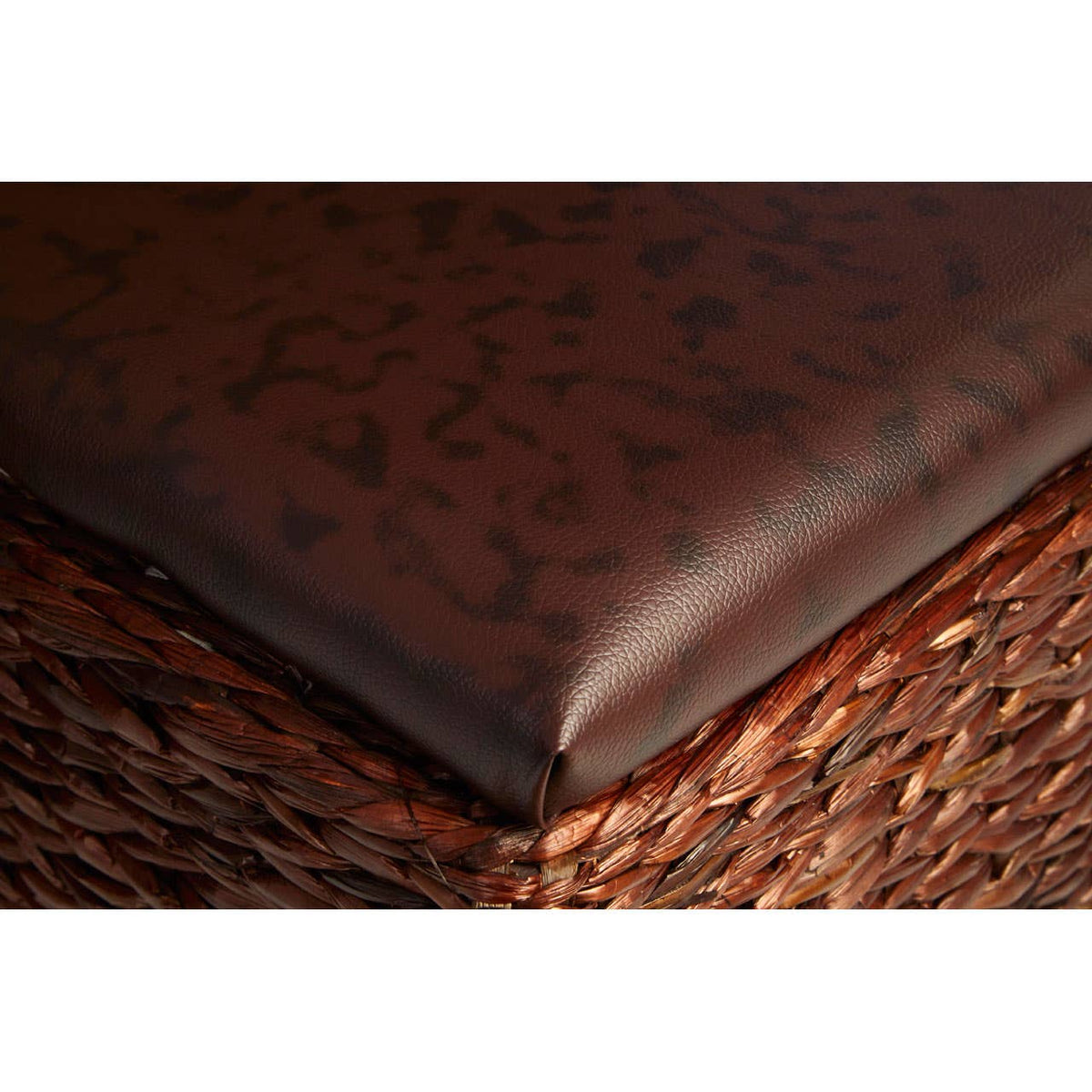 Cattail Leaf Ottoman Storage - Set Of 2.