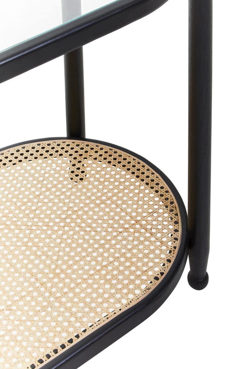 Noosa & Co. Living Cebu Rattan and Glass 2 Tier Console Table House of Isabella UK
