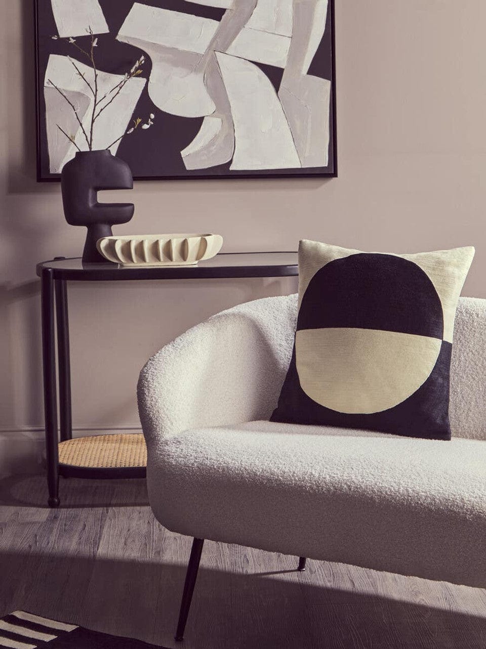 Noosa & Co. Living Cebu Rattan and Glass 2 Tier Console Table House of Isabella UK