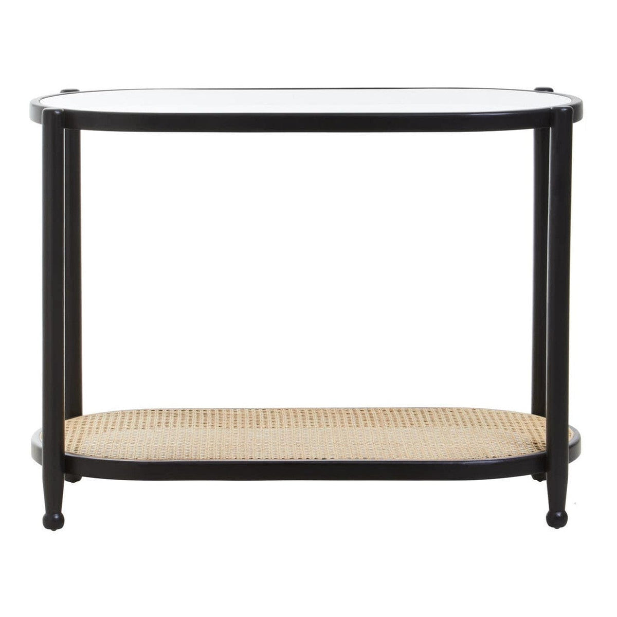 Noosa & Co. Living Cebu Rattan and Glass 2 Tier Console Table House of Isabella UK