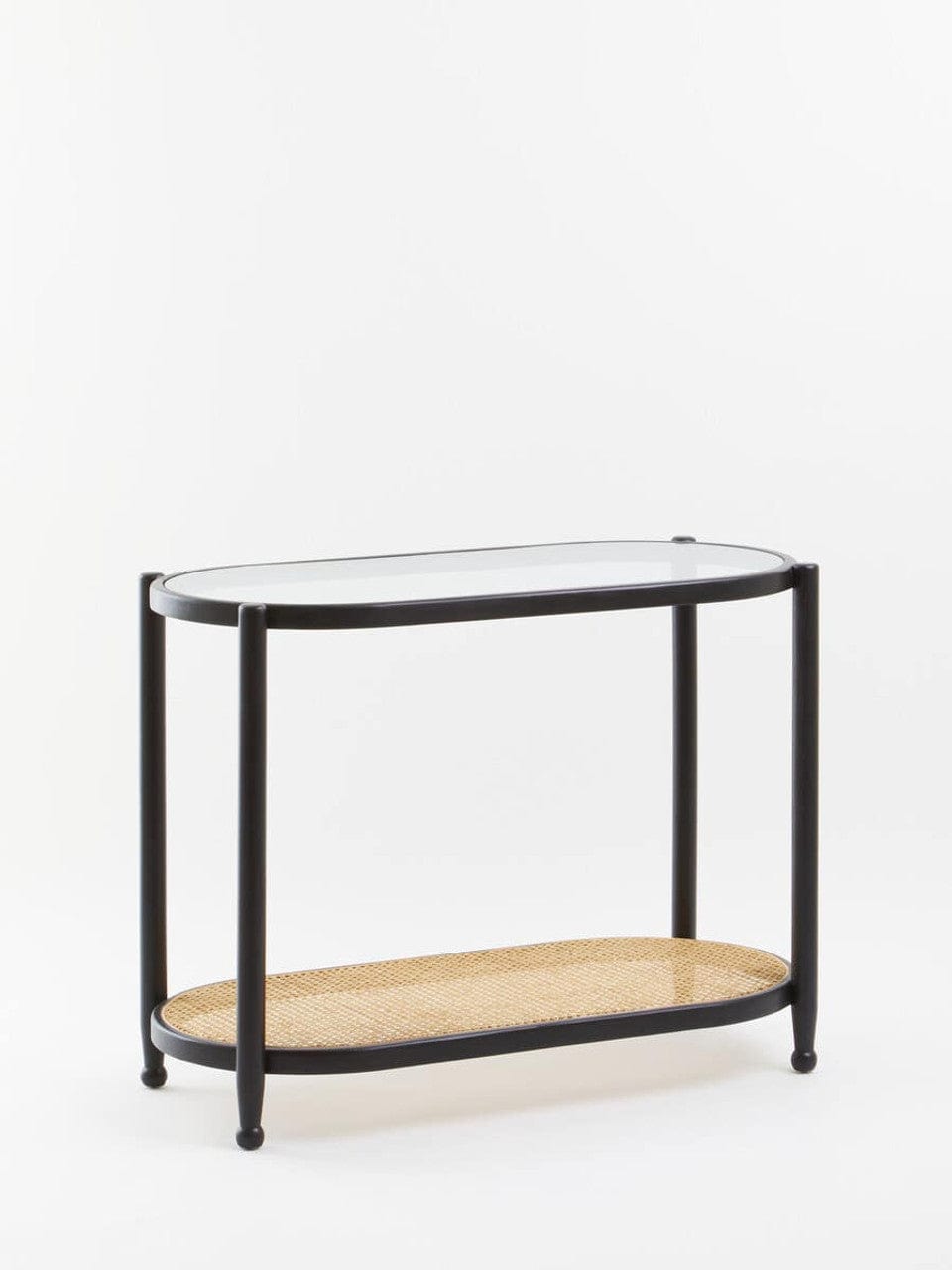 Noosa & Co. Living Cebu Rattan and Glass 2 Tier Console Table House of Isabella UK