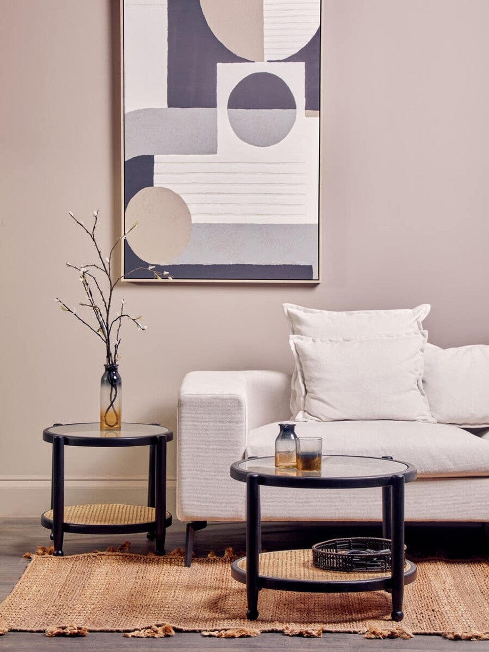 Noosa & Co. Living Cebu Rattan and Glass Coffee Table House of Isabella UK