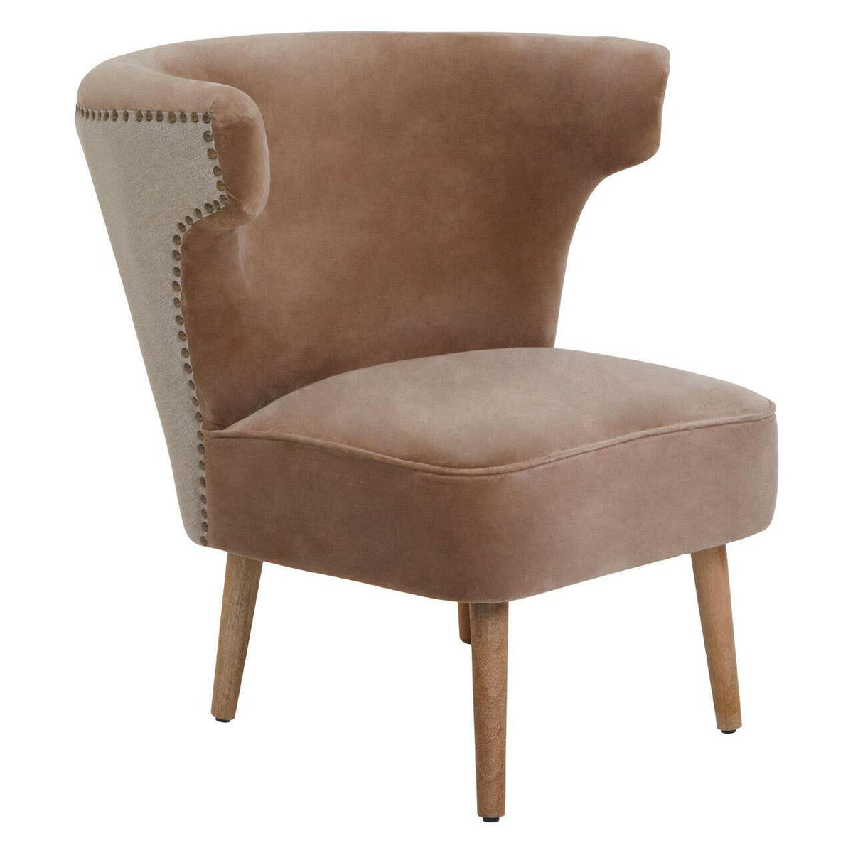 Cefena Brown Linen Chair.