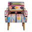 Cefena Multi-Coloured Fabric Chair With Mango Wood Legs.