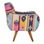 Cefena Multi-Coloured Fabric Chair With Mango Wood Legs.