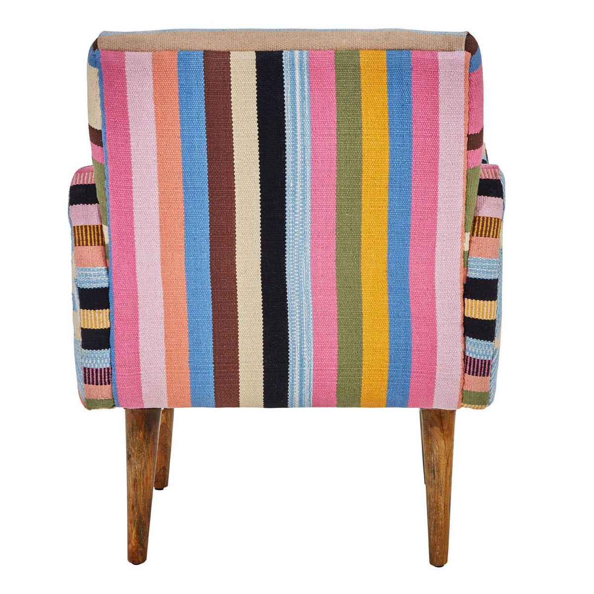 Cefena Multi-Coloured Fabric Chair With Mango Wood Legs.