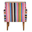 Cefena Multi-Coloured Fabric Chair With Mango Wood Legs.