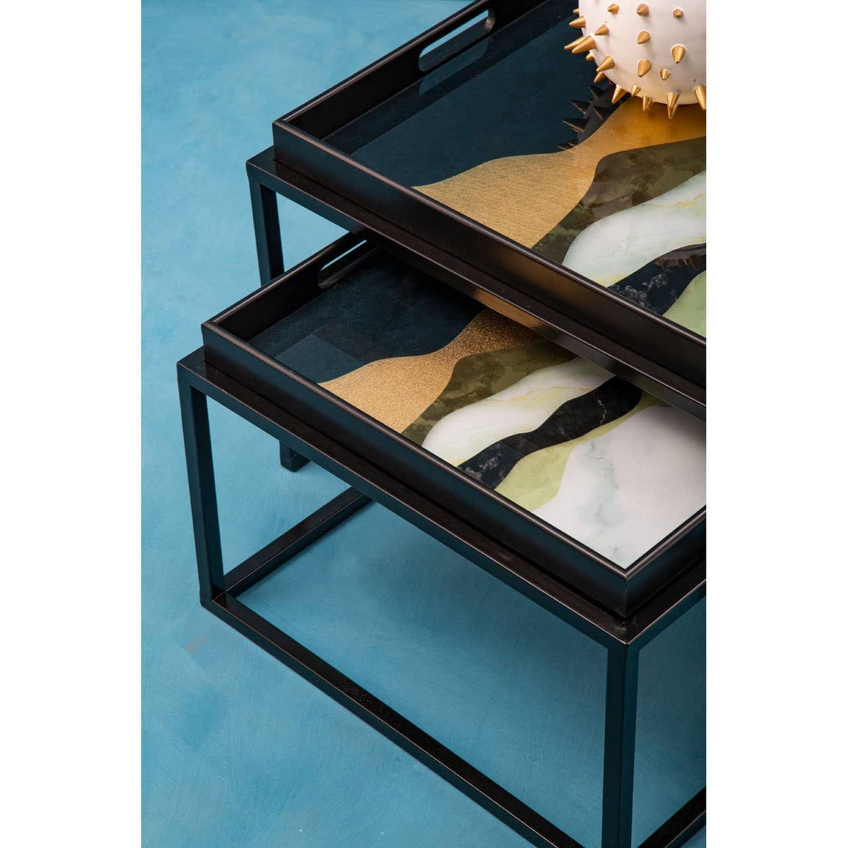 Noosa & Co. Living Celina Set Of 2 Assorted Colour Nesting Tables House of Isabella UK