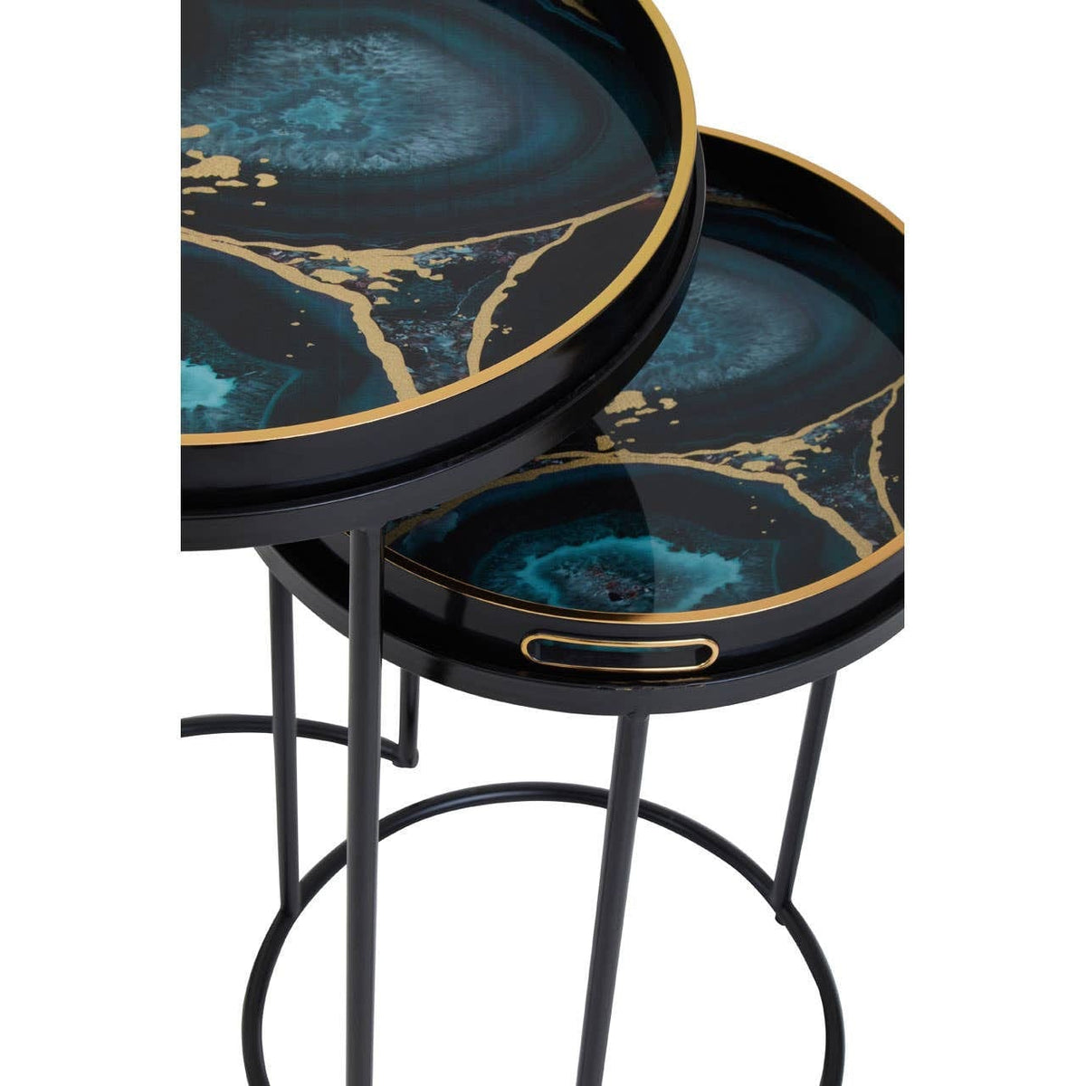 Noosa & Co. Living Celina Set Of 2 Nesting Tables with Agate Effect House of Isabella UK