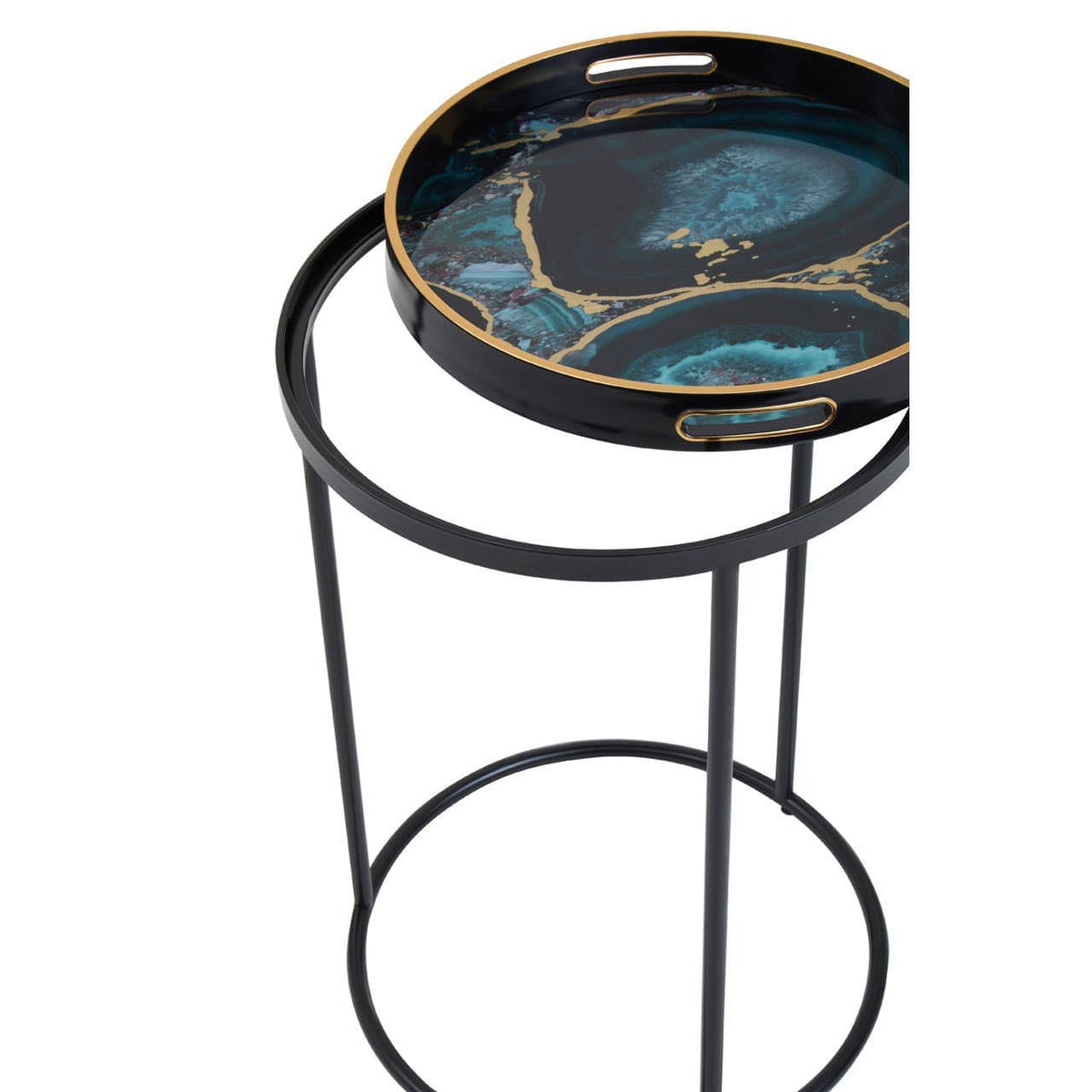 Noosa & Co. Living Celina Set Of 2 Nesting Tables with Agate Effect House of Isabella UK