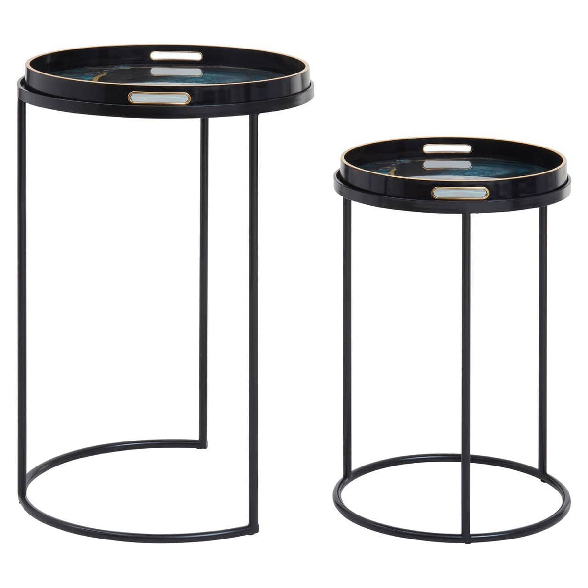 Noosa & Co. Living Celina Set Of 2 Nesting Tables with Agate Effect House of Isabella UK