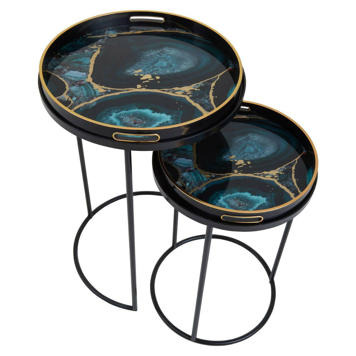 Celina Set Of Two Agate Nesting Tables.